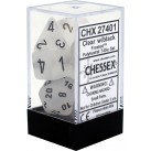 Frosted 7-Piece Dice Set (Clear/Black)