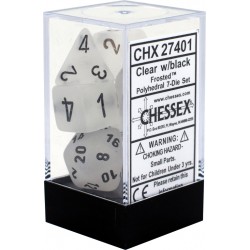 Frosted 7-Piece Dice Set (Clear/Black) Dice