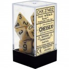 Marble 7-Piece Dice Set (Ivory/Black)