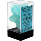 Frosted 7-Piece Dice Set (Teal/White)