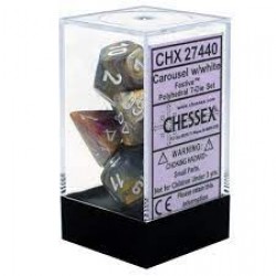 Festive 7-Piece Dice Set (Carousel/White) Dice