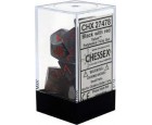 Velvet 7-Piece Dice Set (Black/Red)