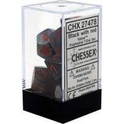 Velvet 7-Piece Dice Set (Black/Red) Dice