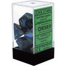 Lustrous 7-Piece Dice Set (Dark Blue/Green)