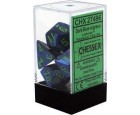 Lustrous 7-Piece Dice Set (Dark Blue/Green)