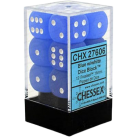 Frosted Set of 12 D6 Dice (Blue/White)