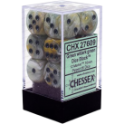 Marble Set of 12 D6 Dice (Green/Dark Green)