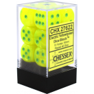 Vortex Set of 12 D6 Dice Electric Yellow/Green 16mm Dice