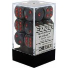 Velvet Set of 12 D6 Dice (Black/Red) Dice