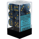 Phantom Set of 12 D6 Dice (Teal/Gold)