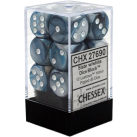 Lustrous Set of 12 D6 Dice (Slate/White)