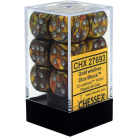 Lustrous Set of 12 D6 Dice (Gold/Silver) Dice