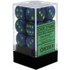 Lustrous Set of 12 D6 Dice (Dark Blue/Green)