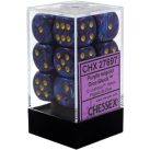 Lustrous Set of 12 D6 Dice (Purple/Gold)