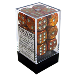 Glitter Set of 12 D6 Dice (Gold/Silver) Dice