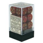 Glitter Set of 12 D6 Dice (Ruby/Gold) Dice