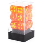 Ghostly Glow Set of 12 D6 Dice (Orange/Yellow)