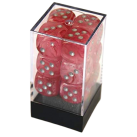 Ghostly Glow Set of 12 D6 Dice (Pink/Silver) Dice