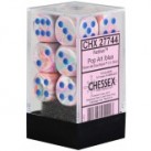 Festive Set of 12 D6 Dice (Pop-Art/Blue) 16mm Dice