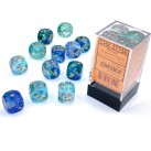 Nebula Set of 12 D6 Dice (Oceanic/Gold) Luminary 16mm