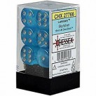 Luminary Set of 12 D6 Dice (Sky/Silver) 16mm