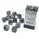 Borealis Set of 12 D6 Dice (Light Smoke/Silver) 16mm Luminary Dice