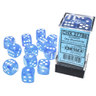 Borealis Set of 12 D6 Dice (Sky Blue/White) 16mm Luminary