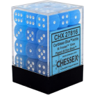 Frosted Set of 36 D6 Dice (Caribbean Blue) Dice