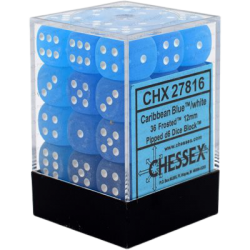 Frosted Set of 36 D6 Dice (Caribbean Blue) Dice
