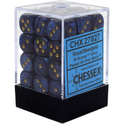 Scarab Set of 36 D6 Dice (Royal Blue/Gold) Dice