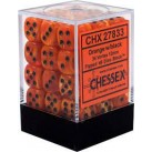 Vortex Set of 36 D6 Dice (Orange/Black) Dice