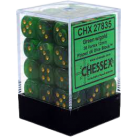 Vortex Set of 36 D6 Dice (Green/Gold) Dice