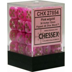 Vortex Set of 36 D6 Dice (Pink/Gold) Dice