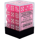 Frosted Set of 36 D6 Dice (Pink/White) 12mm Dice