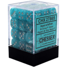 Cirrus Set of 36 D6 Dice (Aqua/Silver)