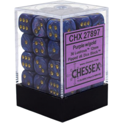 Lustrous Set of 36 D6 Dice (Purple/Gold) Dice