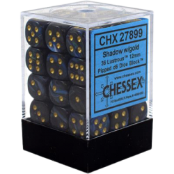 Lustrous Set of 36 D6 Dice (Shadow/Gold) Dice