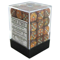 Glitter Set of 36 D6 Dice (Gold/Silver) Dice