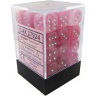 Ghostly Glow Set of 36 D6 Dice (Pink/Silver) Dice