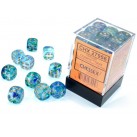 Nebula Set of 36 D6 Dice (Oceanic/Gold) Luminary 12mm