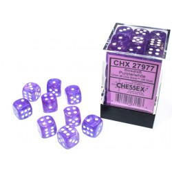 Luminary Set of 36 D6 Dice (Purple/White) 12mm Dice