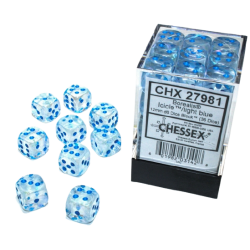 Borealis Set of 36 D6 Dice (Icicle/Light Blue) 12mm Luminary Dice