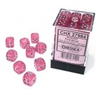 Borealis Set of 36 D6 Dice (Pink/Silver) 12mm Luminary Dice