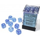 Borealis Set of 36 D6 Dice (Sky Blue/White) 12mm Luminary