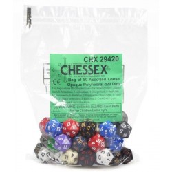 Opaque D20 Bag Of 50 Assorted Dice