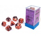 Gemini 7-Die Set (Orange Purple/White) Dice