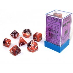 Gemini 7-Die Set (Orange Purple/White) Dice