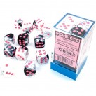 Gemini Set of 12 D6 Dice (Black-White/Pink) 16mm Dice