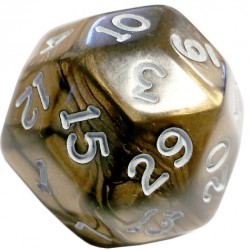 Pearlescent D30 (Antique Bronze/White) Dice