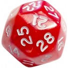 Pearlescent D30 (Red/White) Dice